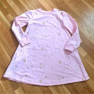 Hanna Andersson 150/12 Glitter Sweatshirt Dress with Pockets in Rose Blossom